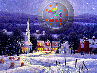 download 7art Christmas Clock Screensaver