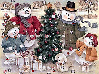 download Christmas (Snowman's Family)  Screensaver