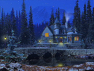 download 3D Snowy Cottage Screensaver