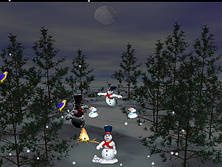 download Snowman Dancing In The Moonlight Screensaver